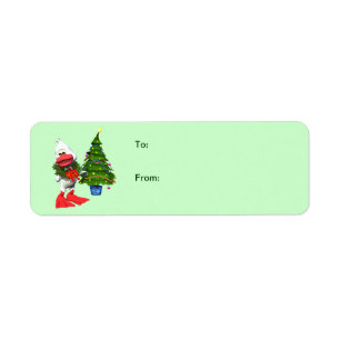 Niedliche White Christmas Duck Gift Labels