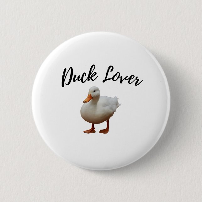 Niedliche White Duck Button (Vorderseite)