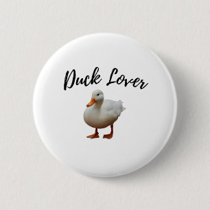Niedliche White Duck Button