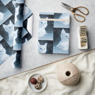 Niedliche White Kitten mit Hübschen Blue Eyes Gemu Geschenkpapier