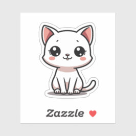 Niedliche White Kitten Sticker - Big Eyes