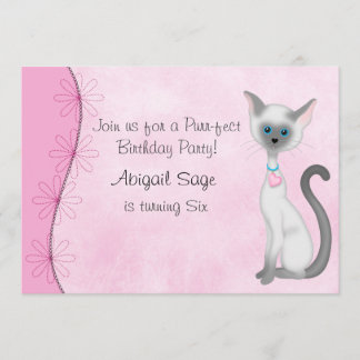 Niedliche White Kitty Cat und Blume auf Pink zum G Einladung