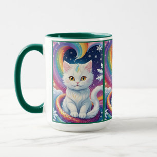 Niedliche White Snow Weihnachtskatze Tasse