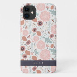 Niedliche Wiederholung Rosa Creme Botanischer Blum Case-Mate iPhone Hülle