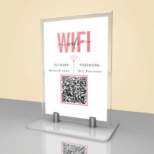 Niedliche WiFi-Kennwortsignatur   QR Code Table Ca Tischnummer