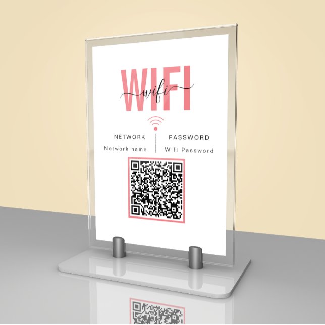 Niedliche WiFi-Kennwortsignatur | QR Code Table Ca Tischnummer (Von Creator hochgeladen)