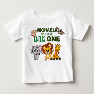 Niedliche wild lebende Dschungelsafari Tiere zum e Baby T-shirt