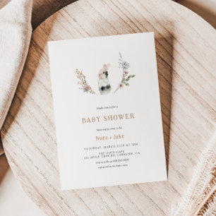 Niedliche Wildblume Bunny Tan Kinderdusche Einladu Einladung