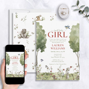 Niedliche Wildblume Strawberry Sweet Baby Girl Dus Einladung