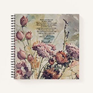 Niedliche Wildblumen Emerson Quote Pink Journal Notizbuch