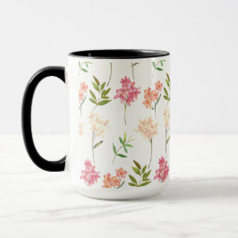 Niedliche Wildblumen Rosa und Gelb Tasse