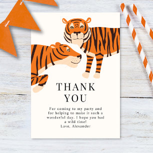 Niedliche Wildtiere 1 Tiger Kinder Dankeskarte