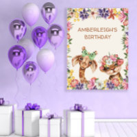 Niedliche Wildtiere Giraffe Tiger Girl's Birthday