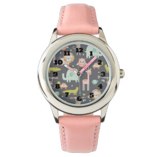 Niedliche Wildtiere Kinderzimmer Art Armbanduhr