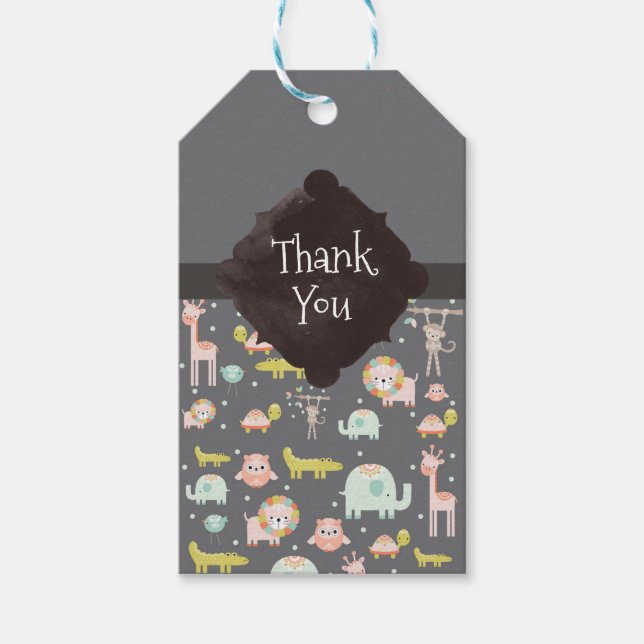 Niedliche Wildtiere Kinderzimmer Kunst, Dichtung u Geschenkanhänger (Vorderseite)