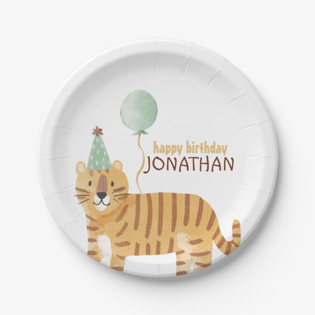 Niedliche Wildtiere zum Geburtstag Pappteller (Vorderseite)