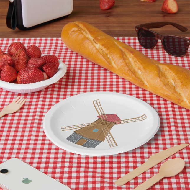 Niedliche Windmühle Pappteller (Von Creator hochgeladen)