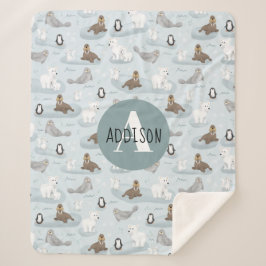 Niedliche Winter Arctic Animes Monogram Kids Sherpadecke