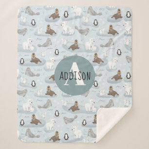 Niedliche Winter Arctic Animes Monogram Kids Sherpadecke