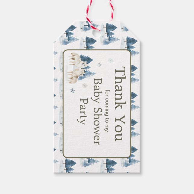 Niedliche Winter Arctic Wolf Babydusche Geschenkanhänger (Vorderseite)