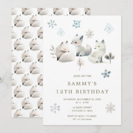 Niedliche Winter Arctic Wolf Geburtstagsparty Einladung