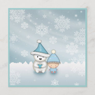 Niedliche Winter Baby Dusche Einladungen