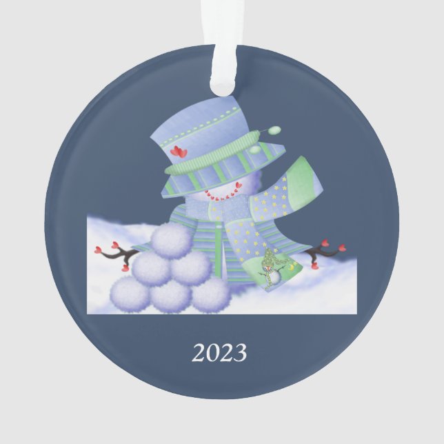 Niedliche Winter-Blues Ornament (Rückseite)