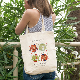 Niedliche Winter Herz Leafy Ugly Sweater Baby Dusc Tragetasche