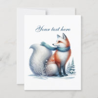 Niedliche Winterfuchs-Liebhaber fügen Text hinzu