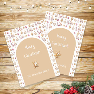 Niedliche Wintergläser Wasserfarbe Schneemannkocht Feiertagskarte