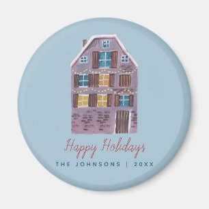 Niedliche Winterhausdörflichkeiten Weihnachten Magnet