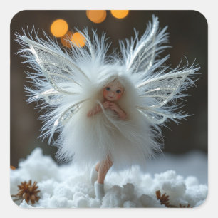 Niedliche Winterkleber Quadratischer Aufkleber