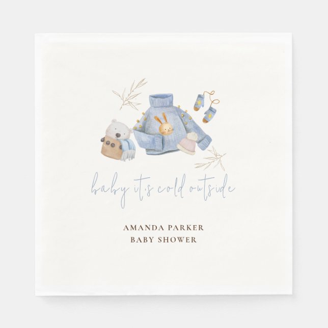 Niedliche Winterkleidung Toys Girl Babydusche Serviette (Vorderseite)