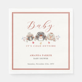 Niedliche Winterkleidung Weihnachtsdusche Serviette