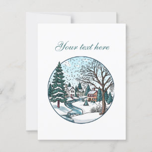 Niedliche Winterlandschaft anpassbar Postkarte
