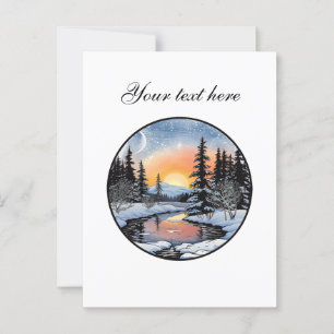 Niedliche Winterlandschaft anpassbar Postkarte