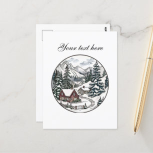 Niedliche Winterlandschaft anpassbar Postkarte