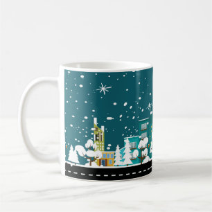 Niedliche Winterlandschaft im Schnee Kaffeetasse