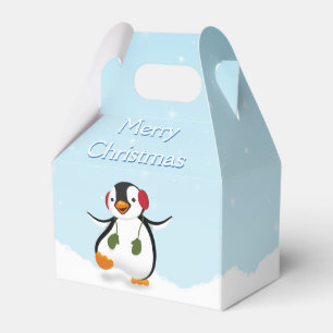Niedliche Winterpinguin-Gefälligkeitsbox Geschenkschachtel