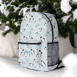 Niedliche Winterpinguin-Iglu Bedruckter Rucksack