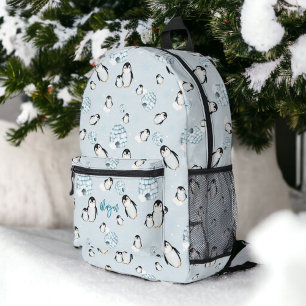 Niedliche Winterpinguin-Iglu Bedruckter Rucksack