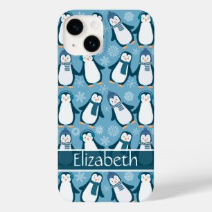 Niedliche Winterpinguine Design Name hinzufügen Case-Mate iPhone 14 Hülle