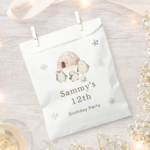 Niedliche Winterpinguine Geburtstagsparty Geschenktütchen