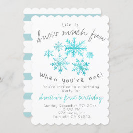 Niedliche Winterschneeflocke zum ersten Geburtstag Einladung