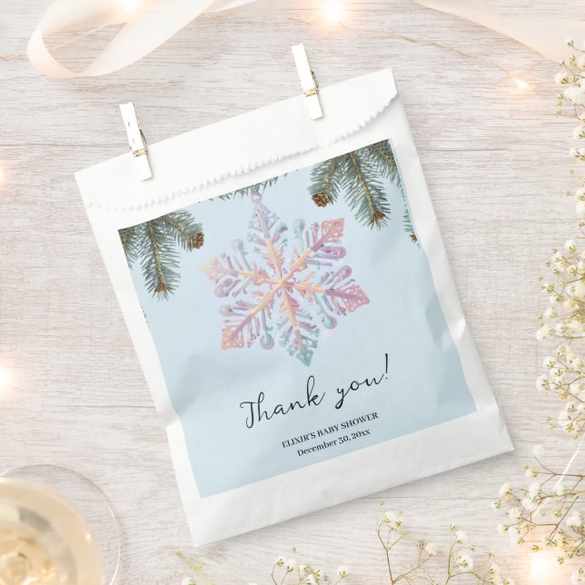 Niedliche Winterschneeflocken Niedliche Babydusche Geschenktütchen (Ausgeschnitten)