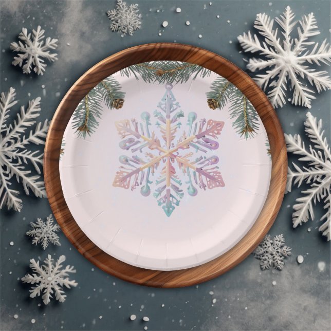 Niedliche Winterschneeflocken Niedliche Babydusche Pappteller (Von Creator hochgeladen)