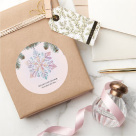 Niedliche Winterschneeflocken Niedliche Babydusche Runder Aufkleber