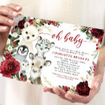 Niedliche Wintertiere Burgund Blumengrün Baby Einladung<br><div class="desc">Feiern Sie die bevorstehende Ankunft Ihres süßen Babys in dieser Feriensaison mit dieser festlichen Baby-Dusche-Einladung mit hübschen arktischen Tieren und eleganten bordeauxfarbenen Blumen und Pflanzen</div>
