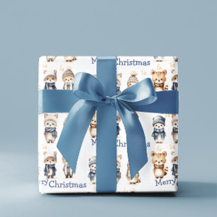 Niedliche Wintertiere Fa La Frische Weihnachten Geschenkpapier