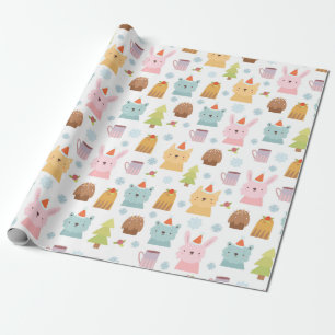 Niedliche Wintertiere Geschenkpapier